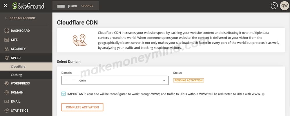 siteground完成CDN加速服务配置