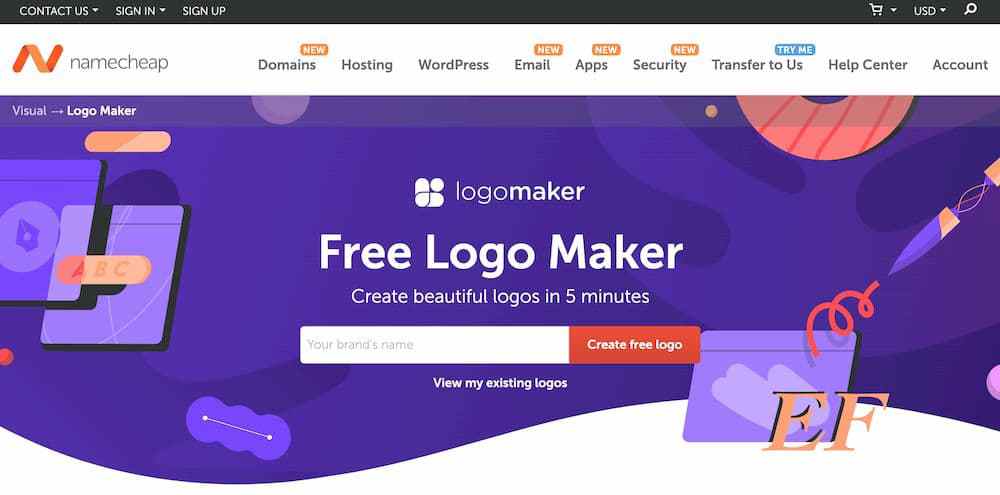 免费 logo 设计工具 - Namecheap Logomaker