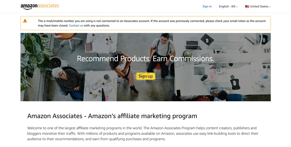 博客网站赚钱的联盟营销平台 - Amazon Associates